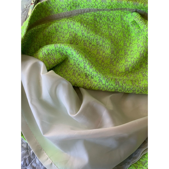 J Crew Women's Neon Yellow Green and Gray Dress - Picture 8 of 10